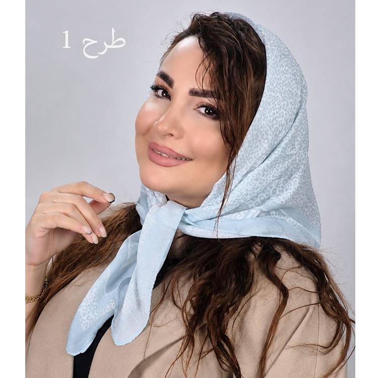 مینی اسکارف زنانه طرحدار آبی