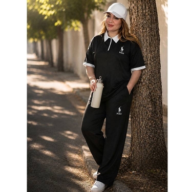  ست پولوشرت و شلوار زنانه مشکی