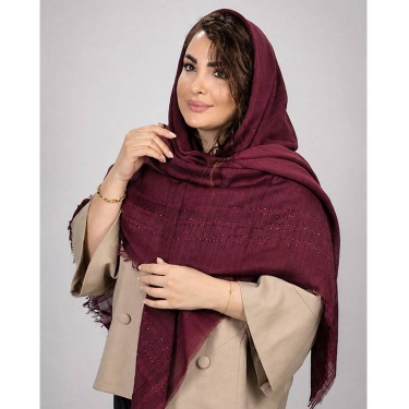 روسری-زنانه-نخی-زرشکی