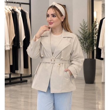 بارانی زنانه شنل دار استخوانی
