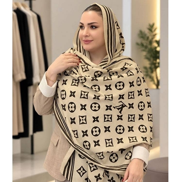 شال پاییزی طرح (LV) کرم