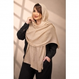  شال پلیسه نخی دور نگین کرم