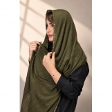  شال پلیسه نخی دور نگین یشمی