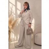 کت و شلوار زنانه کمر گره بزایاق استخوانی