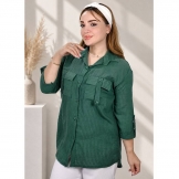 شومیز زنانه دو جیب سبز