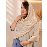 شال زنانه پلیسه کرم