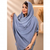 شال زنانه پلیسه آبی پررنگ
