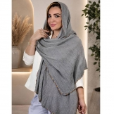 شال زنانه پلیسه طوسی