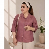 شومیز زنانه آستین پاکتی ارغوانی