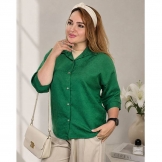شومیز زنانه آستین پاکتی سبز