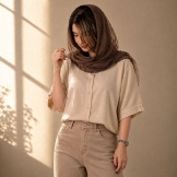  شومیز باکسی زنانه شاین کرم