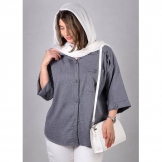 شومیز زنانه جیب دکمه طوسی