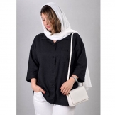 شومیز زنانه جیب دکمه مشکی
