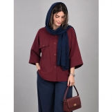  شومیز-لینن-زنانه-زرشکی
