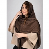 روسری-زنانه-نخی-قهوه-ای