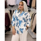 شومیز زنانه ترمه آبی