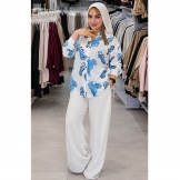 شومیز زنانه ترمه آبی