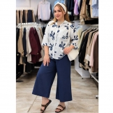  شومیز زنانه طرح پاپیون سرمه‌ای