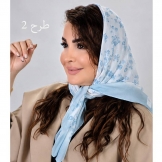 مینی اسکارف زنانه طرحدار آبی