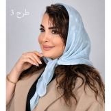 مینی اسکارف زنانه طرحدار آبی