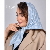 مینی اسکارف زنانه طرحدار آبی