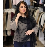 شال زنانه لبه دانتل مشکی