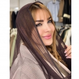 شال زنانه حریر قهوه‌‌ای