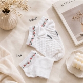 جوراب مچی زنانه گلدار گلبهی