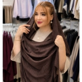شال زنانه نخی قهوه ای