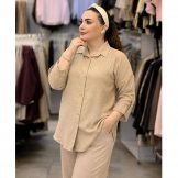 شومیز زنانه پشت دکمه کرم