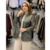 کت زنانه ژاکارد سبزآبی