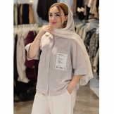 شومیز زنانه لینن جیب تدی کرم