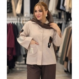 شومیز زنانه لینن طرح تدی کرم