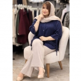  شومیز زنانه آستین گت سرمه‌ای