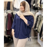 شومیز زنانه آستین گت سرمه‌ای