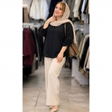  شومیز زنانه آستین گت مشکی