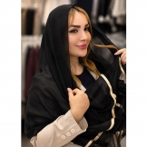 شال حریر دور طلایی مشکی