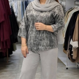 شومیز زنانه نگینی هایلی طوسی