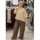 شومیز زنانه باکسی جلو بسته کرم