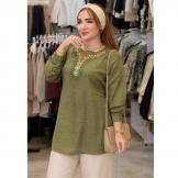  تونیک زنانه گلدوزی یشمی