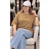  تیشرت لانگ زنانه (BLESSED) نسکافه‌ای