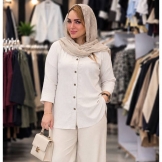 شومیز مانتویی زنانه آیوا سفید