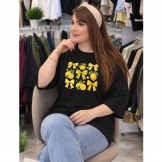  تیشرت باکسی سامر پاپیون مشکی