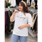  تیشرت زنانه لانگ بابونه سفید