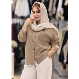 شومیز زنانه تک جیب نسکافه‌ای
