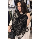 شال زنانه توری طرحدار گل