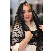شال زنانه توری طرحدار پلنگی