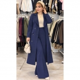 مانتو و شلوار زنانه کرپ سرمه‌ای