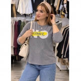 بلوز آستین بلند سنگشور طوسی