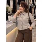 کراپ کت زنانه فوتر کرم